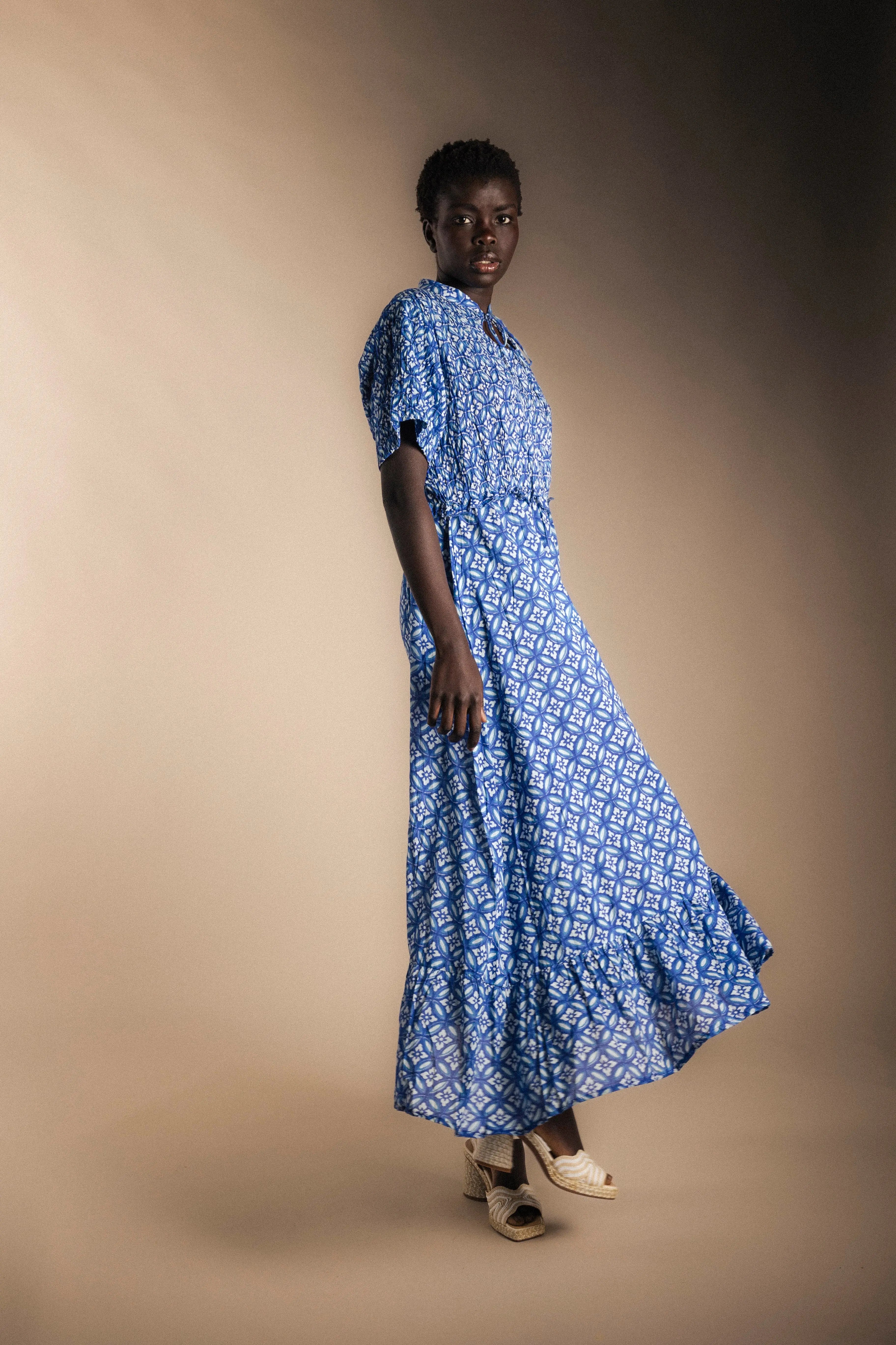 Vestido Ziel Print Azul-The Nook Store