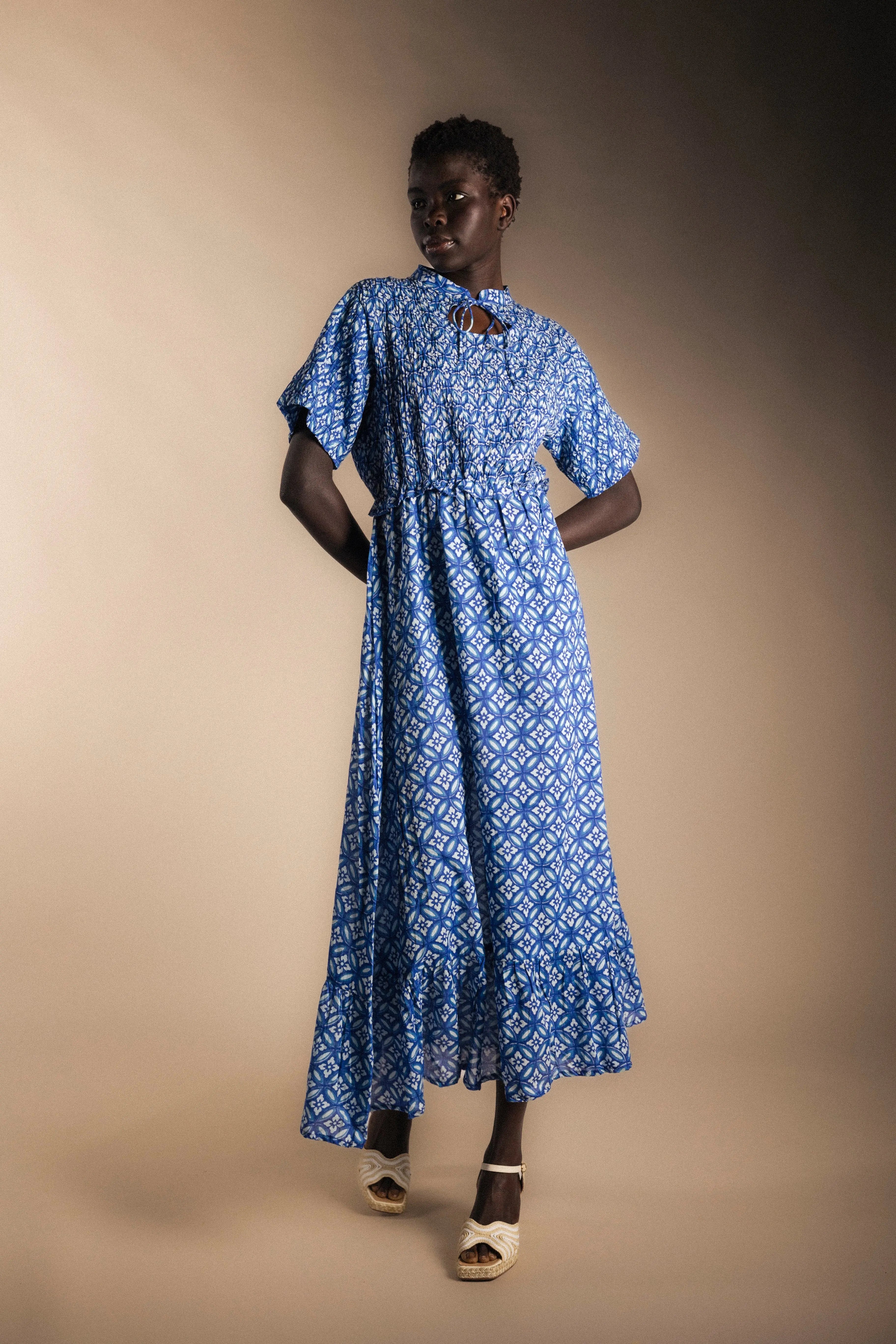 Vestido Ziel Print Azul-The Nook Store
