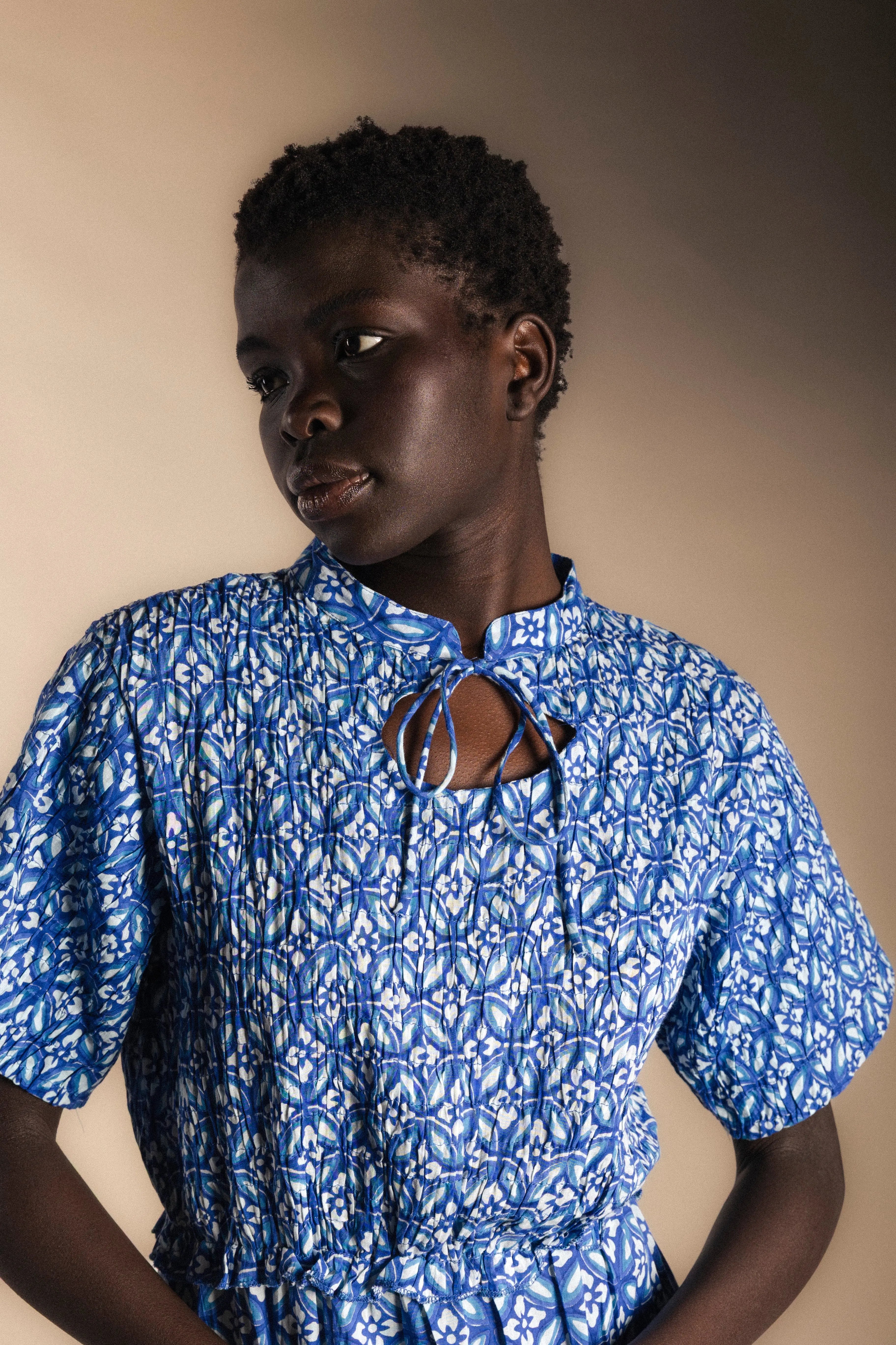 Vestido Ziel Print Azul-The Nook Store