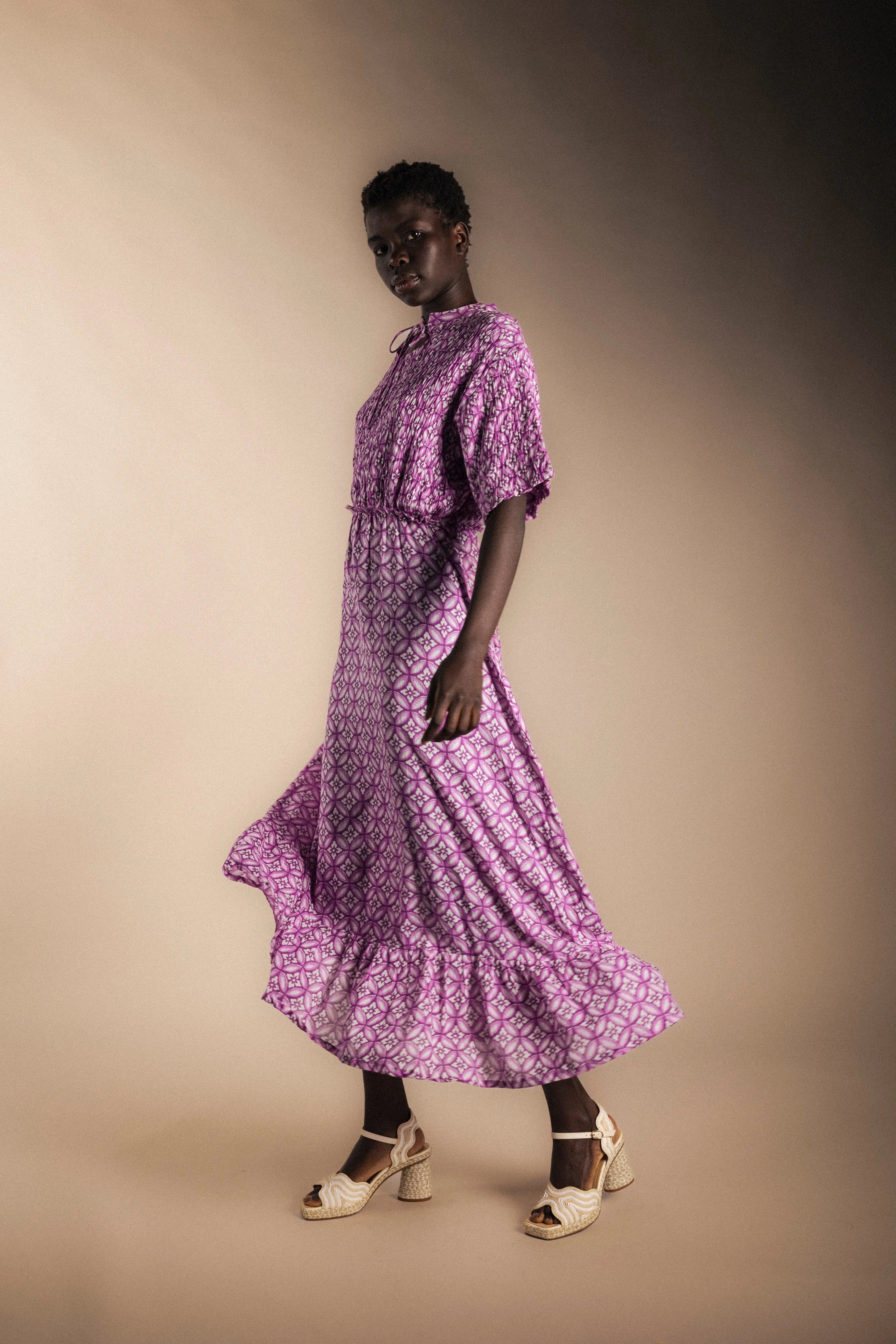 Vestido Ziel Print Morado-The Nook Store