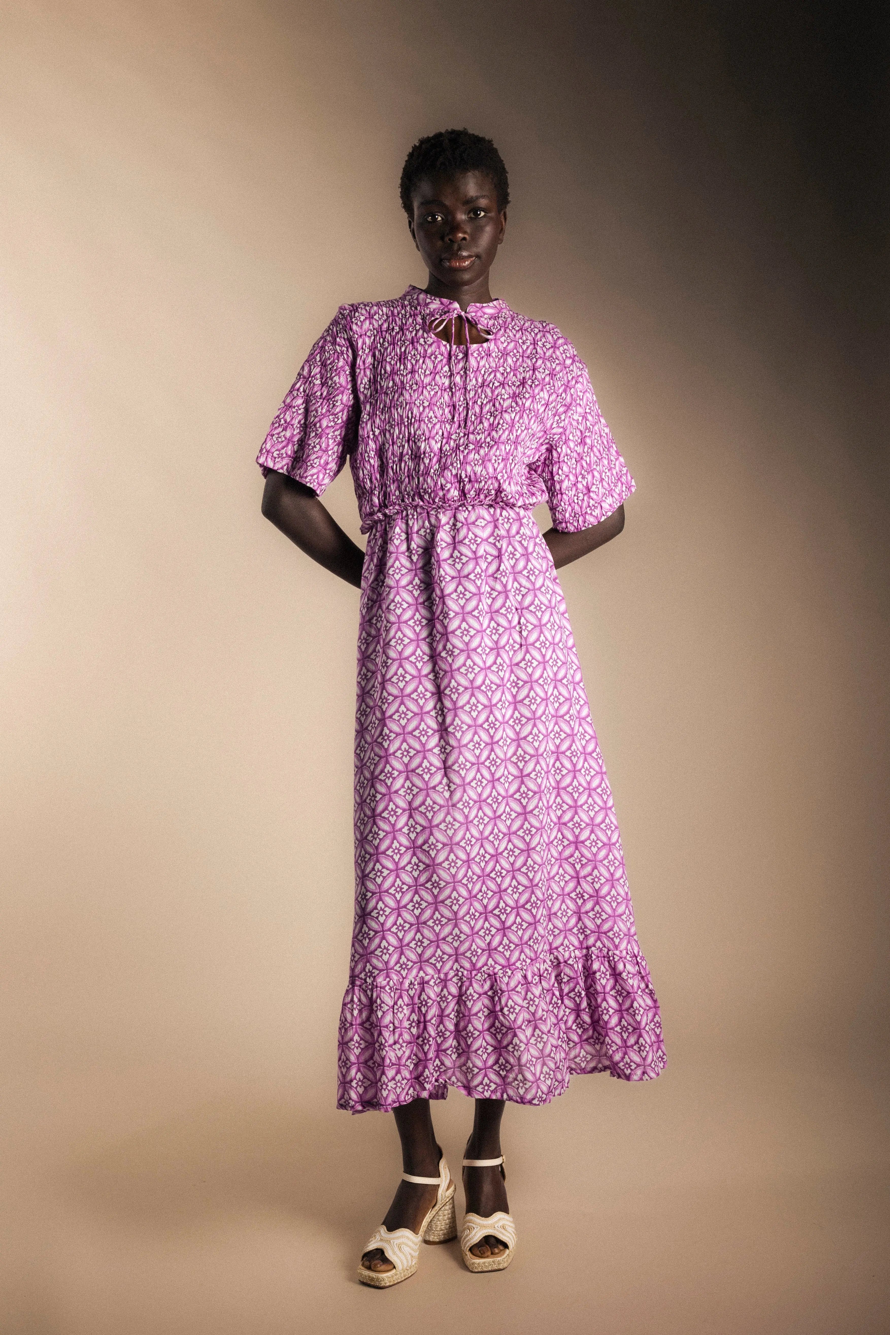 Vestido Ziel Print Morado-The Nook Store