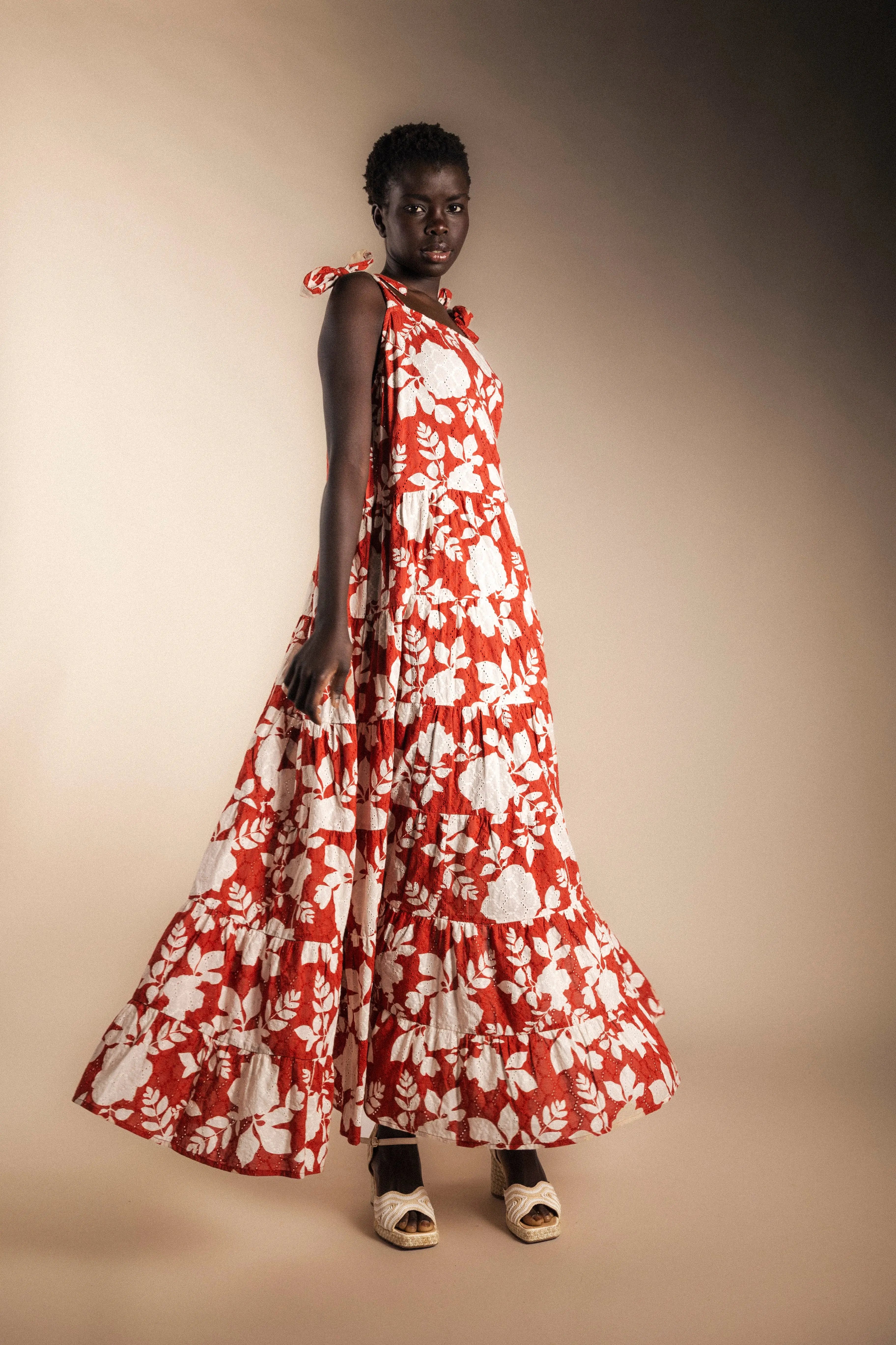 Vestido Flores Teja-The Nook Store