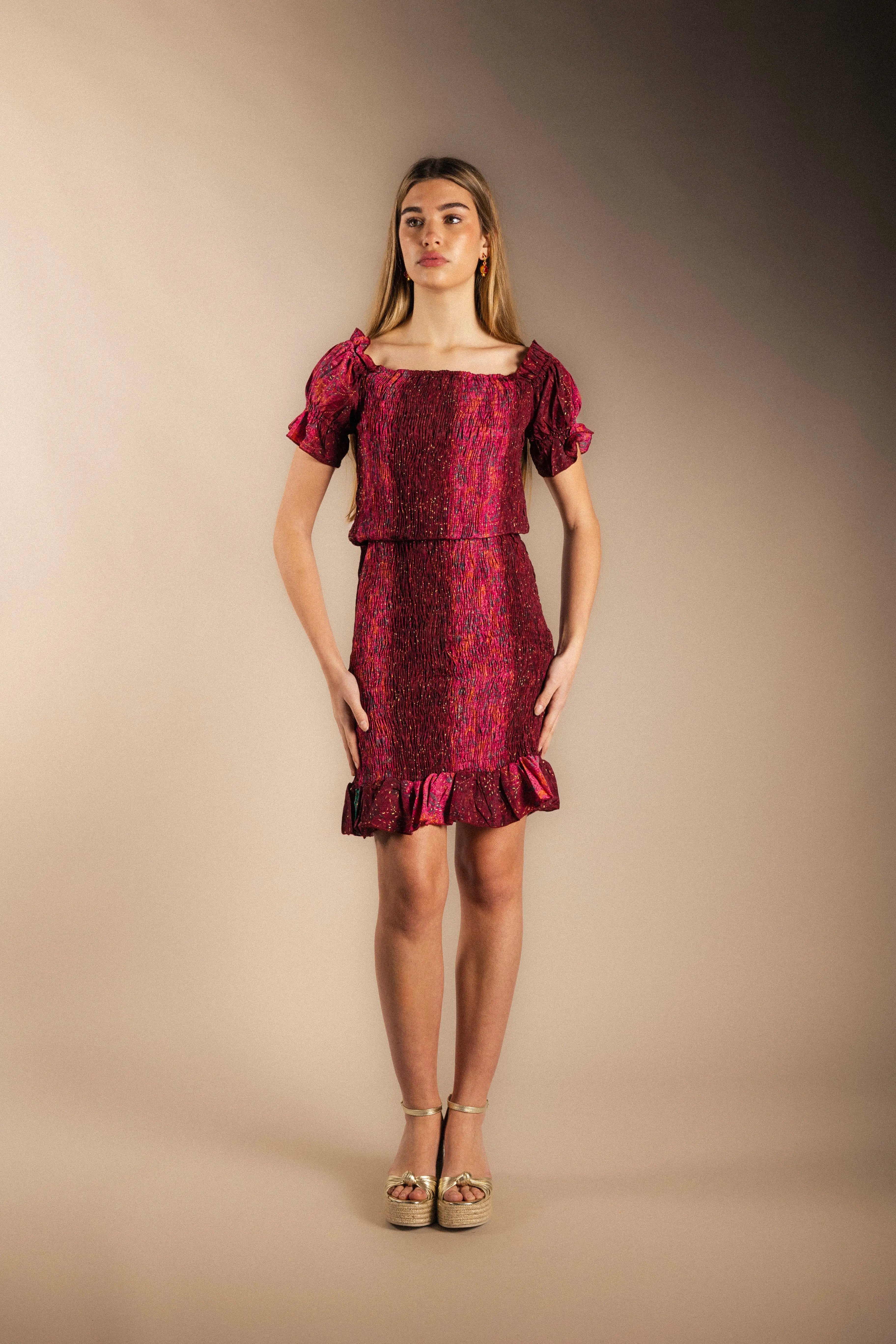 Vestido Elika Burdeos-The Nook Store