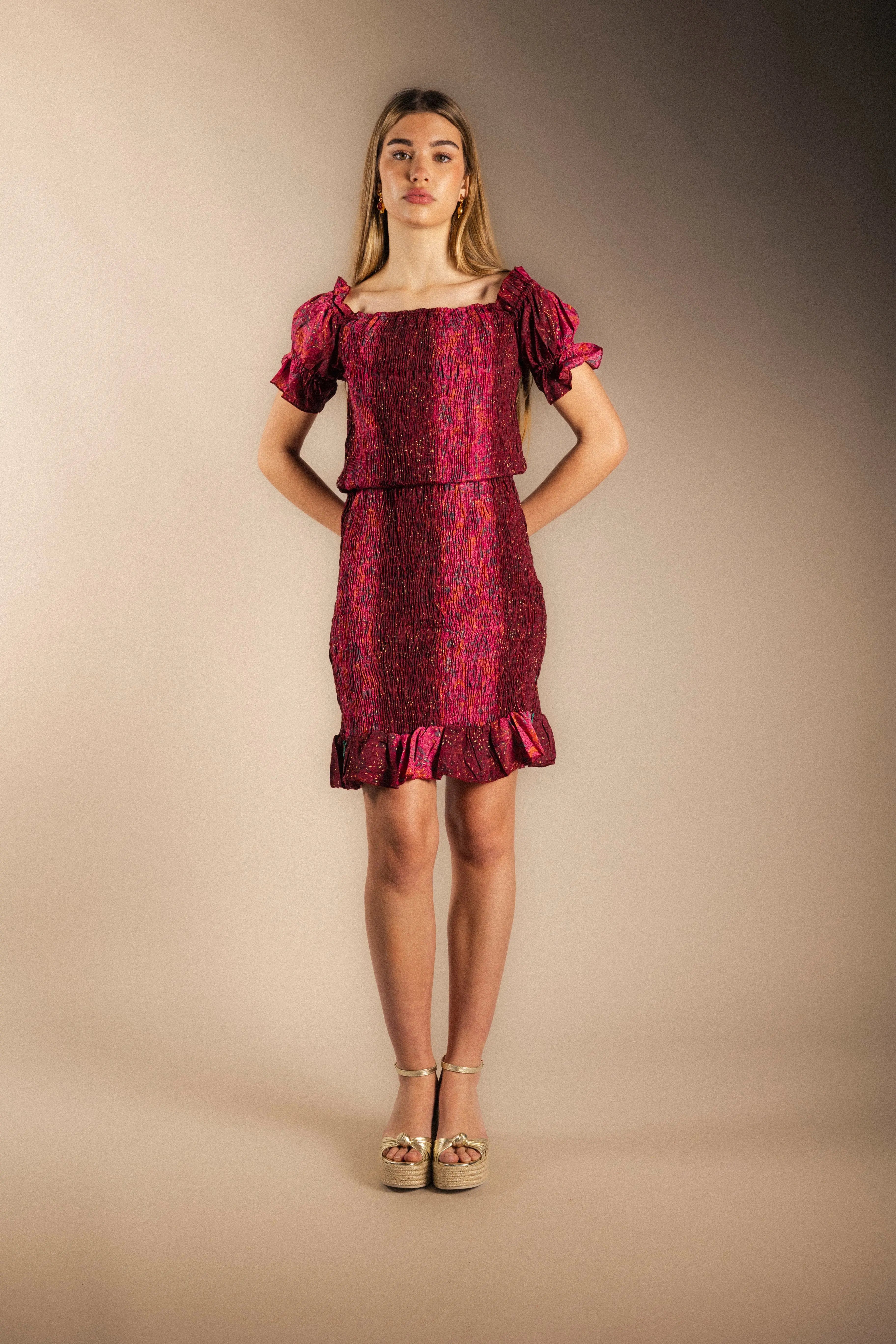 Vestido Elika Burdeos-The Nook Store