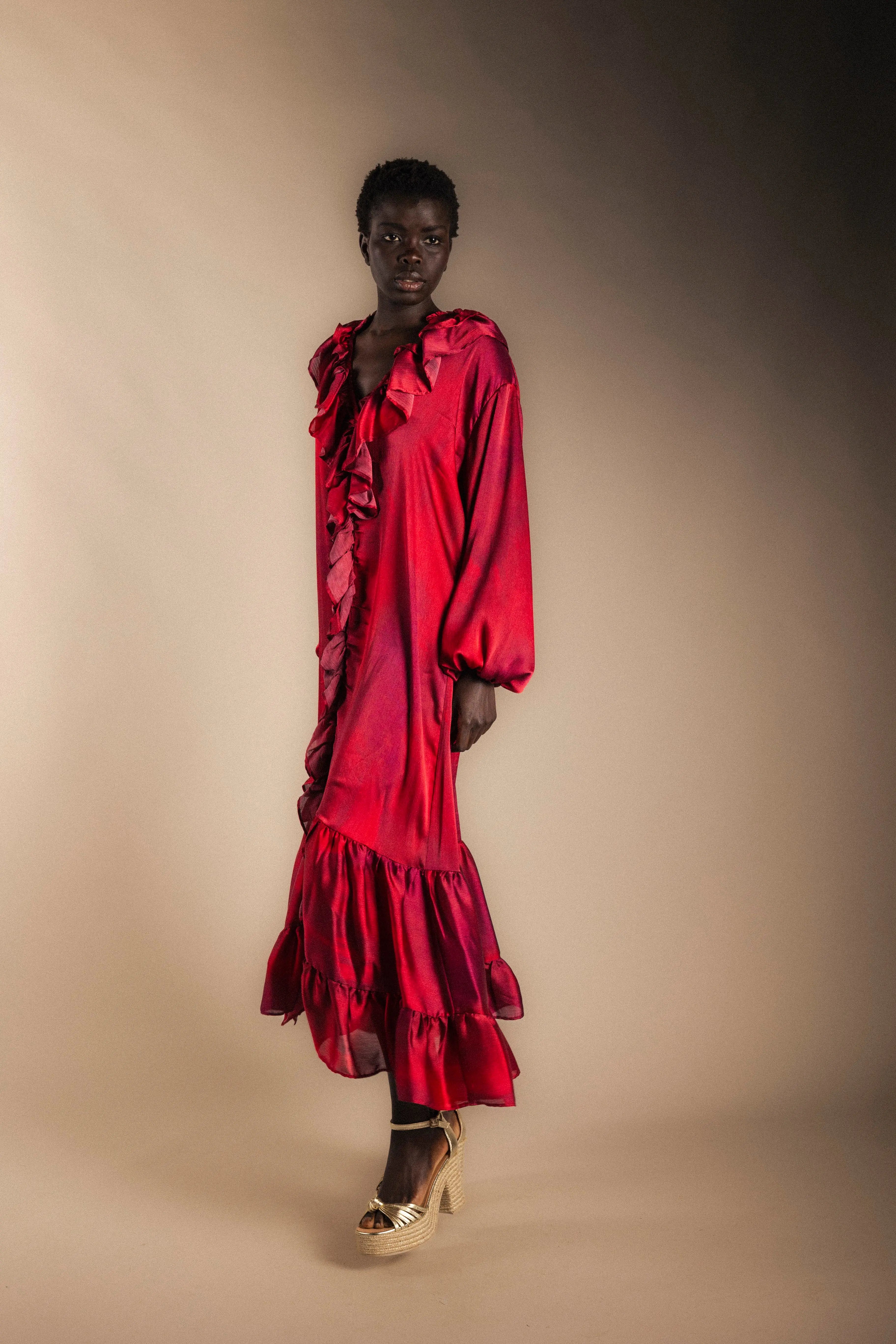 Vestido Chloe Rojo Vest03-The Nook Store
