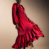 Vestido Chloe Rojo Vest03-The Nook Store