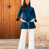 Chaqueta Larga Acolchada Madeline Azul MADL01