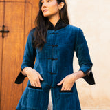 Chaqueta Larga Acolchada Madeline Azul MADL01