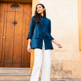 Chaqueta Larga Acolchada Madeline Azul MADL01