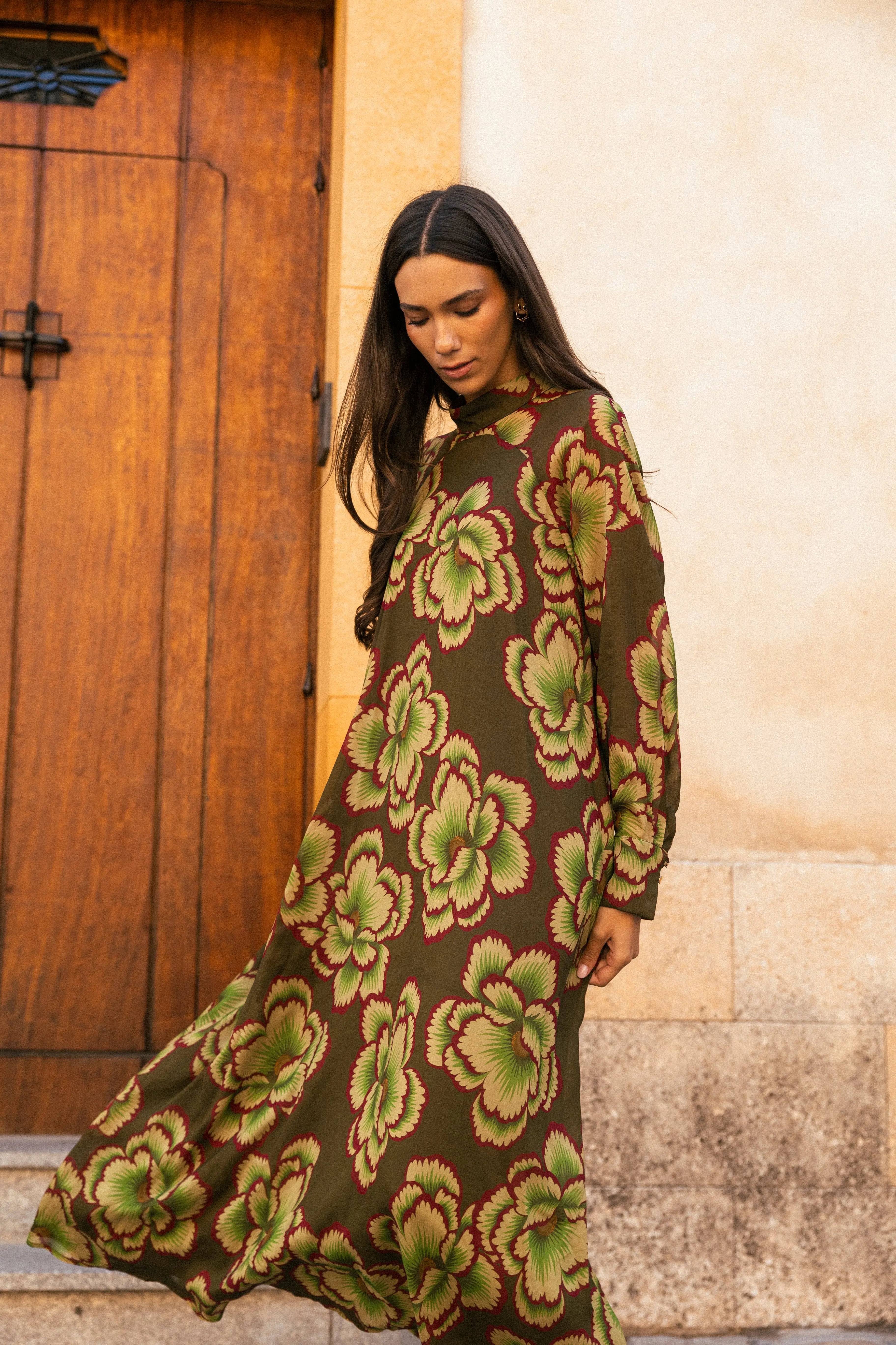 Vestido Alice Degradado Verde y Fucsia AL08 The Nook Store