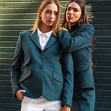 Chaqueta Country Azul Petróleo Cuadros Morados COU02