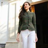 Chaqueta Emily Verde Cuadros Teja CHQ24