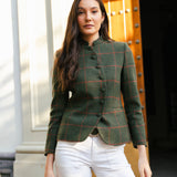 Chaqueta Emily Verde Cuadros Teja CHQ24