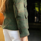 Chaqueta Country Verde Cuadros Burdeos y Naranjas COU04