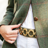 Chaqueta Country Verde Cuadros Burdeos y Naranjas COU04