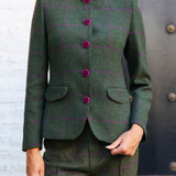 Chaqueta Cori Verde Cuadros Morados CHQ26