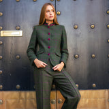 Chaqueta Cori Verde Cuadros Morados CHQ26