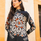 Vestido Alice Black White Flowers AL09