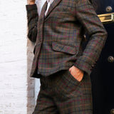 Pantalón Cargo Verde Cuadros Multicolor