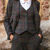 Chaleco Carola Verde Cuadros Multicolor