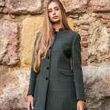 Chaqueta Cori Larga Verde Cuadros Morados CHQ29