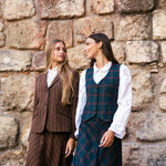 Falda Carola Marrón Raya Caldera Beige FAL01 thenookstore-new