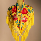 Camila Wine Shawl Red Flower M494