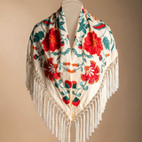 Camila Wine Shawl Red Flower M494