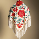 Camila Wine Shawl Red Flower M494