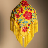 Camila Wine Shawl Red Flower M494