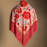 Camila Wine Shawl Red Flower M494
