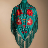 Camila Wine Shawl Red Flower M494