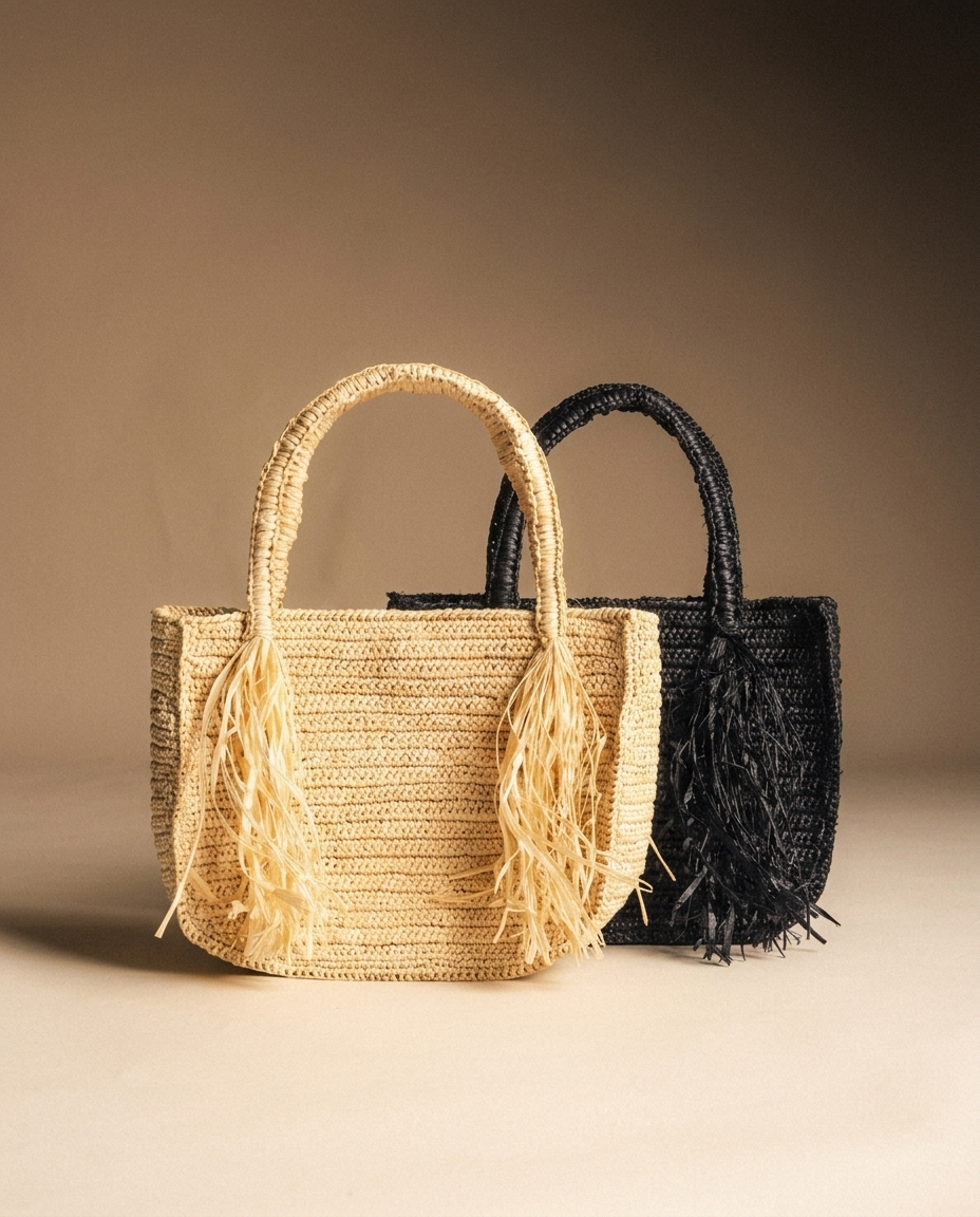 Bolso De Mano Rafia Sylvie-The Nook Store