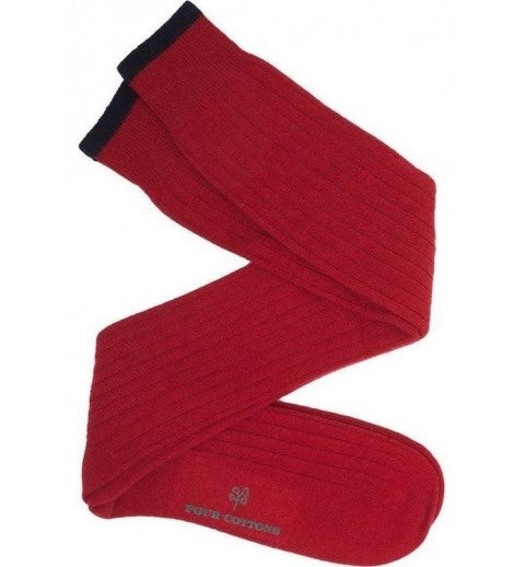 calcetin-de-cana-alta-de-lana-con-cashmere-rojo-y-azul-marino