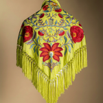 Manton Camila Lima Flor y Ribete Rojo M537-The Nook Store