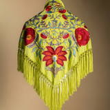 Manton Camila Lima Flor y Ribete Rojo M537-The Nook Store