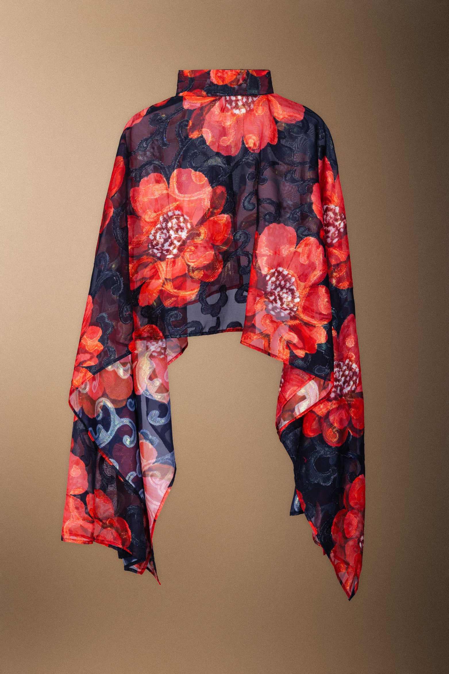Capa Chloe Negra Flor Grande Roja CAP10-The Nook Store
