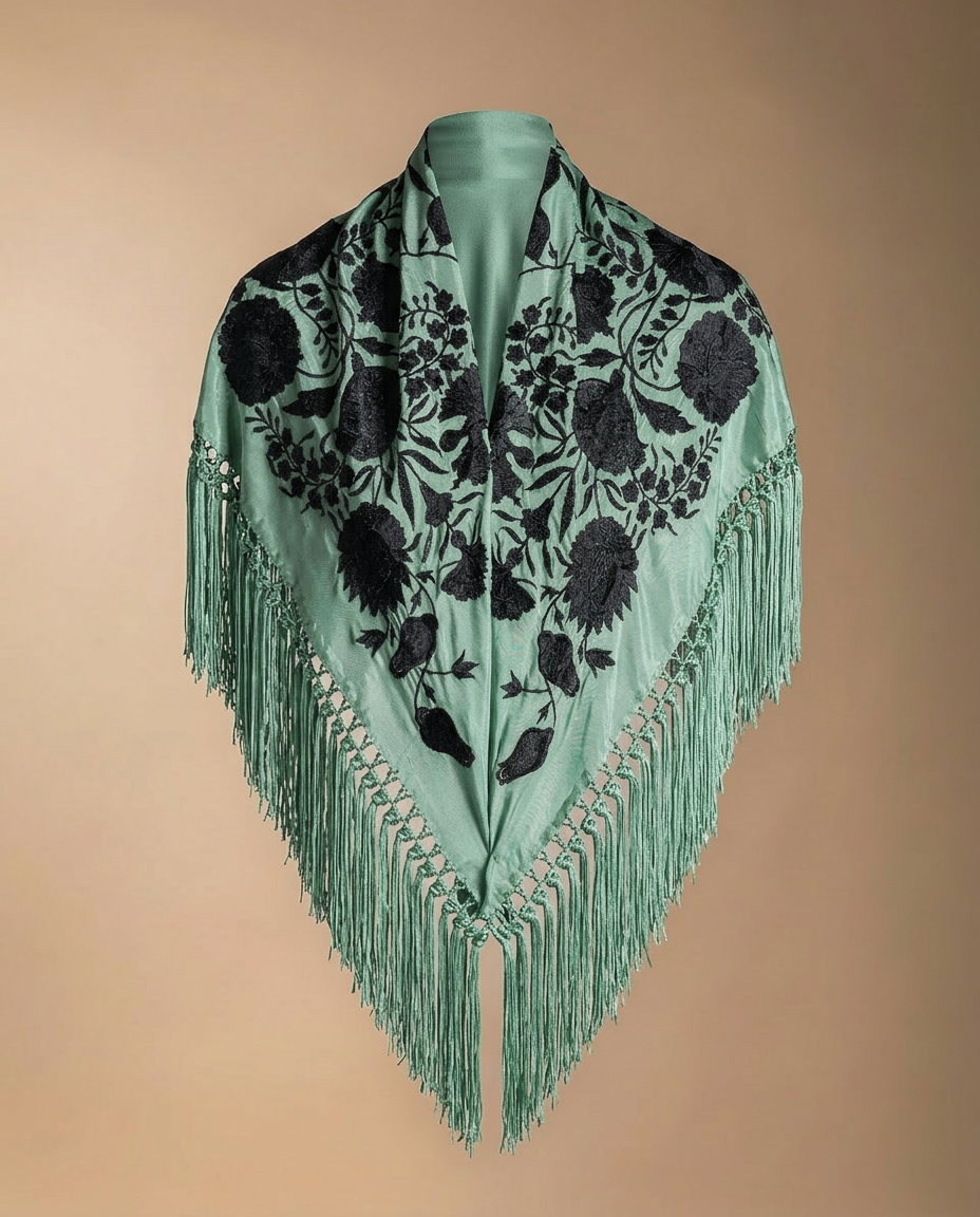 Manton Carmuca Bicolor Verde Jabonoso/Negro M485-The Nook Store