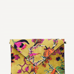 cartera de mano 39 flores kaki