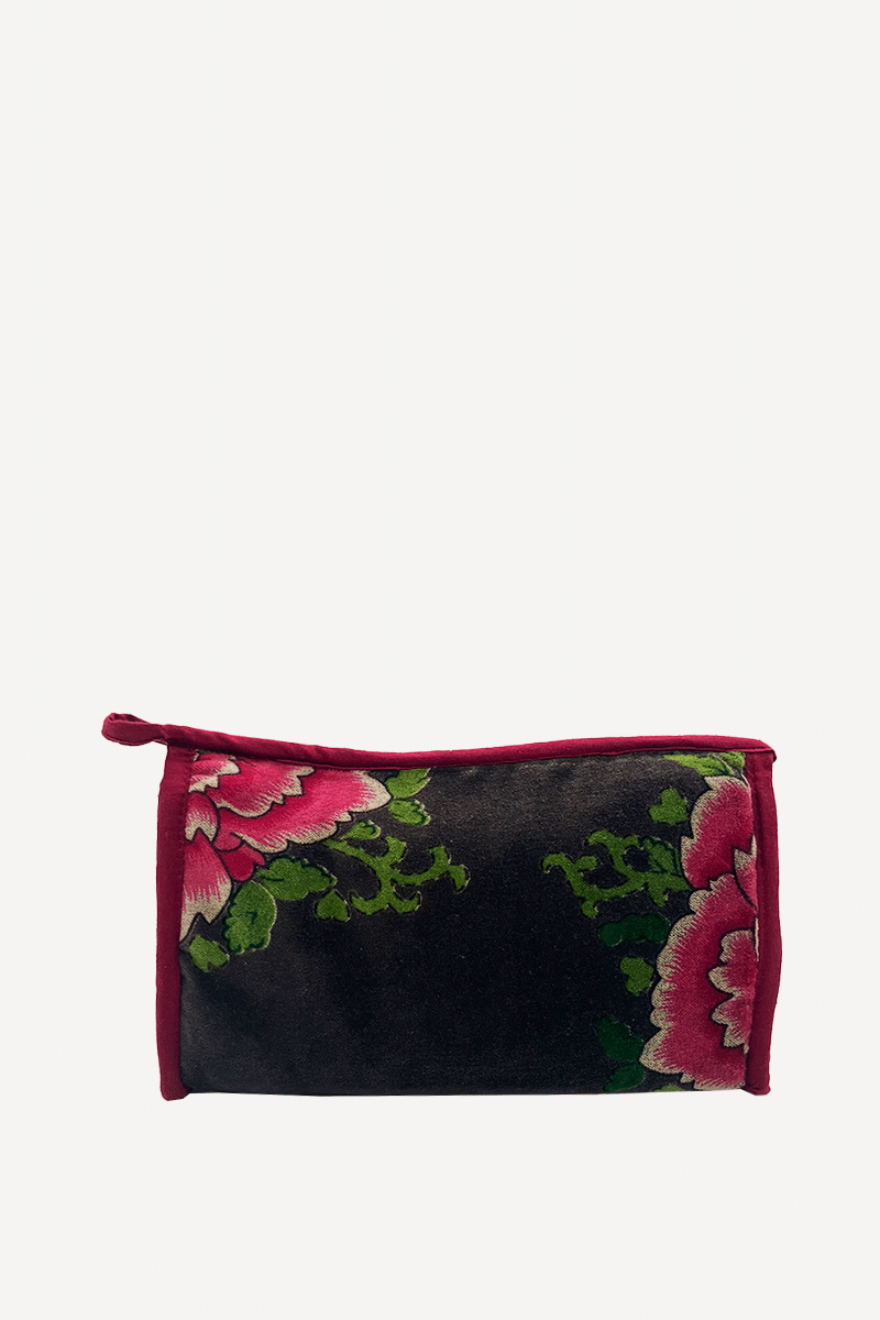 Neceser Cleo Gris Flores Grandes