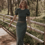 falda nik print verde