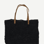 foto lista bolso negro asas marrones
