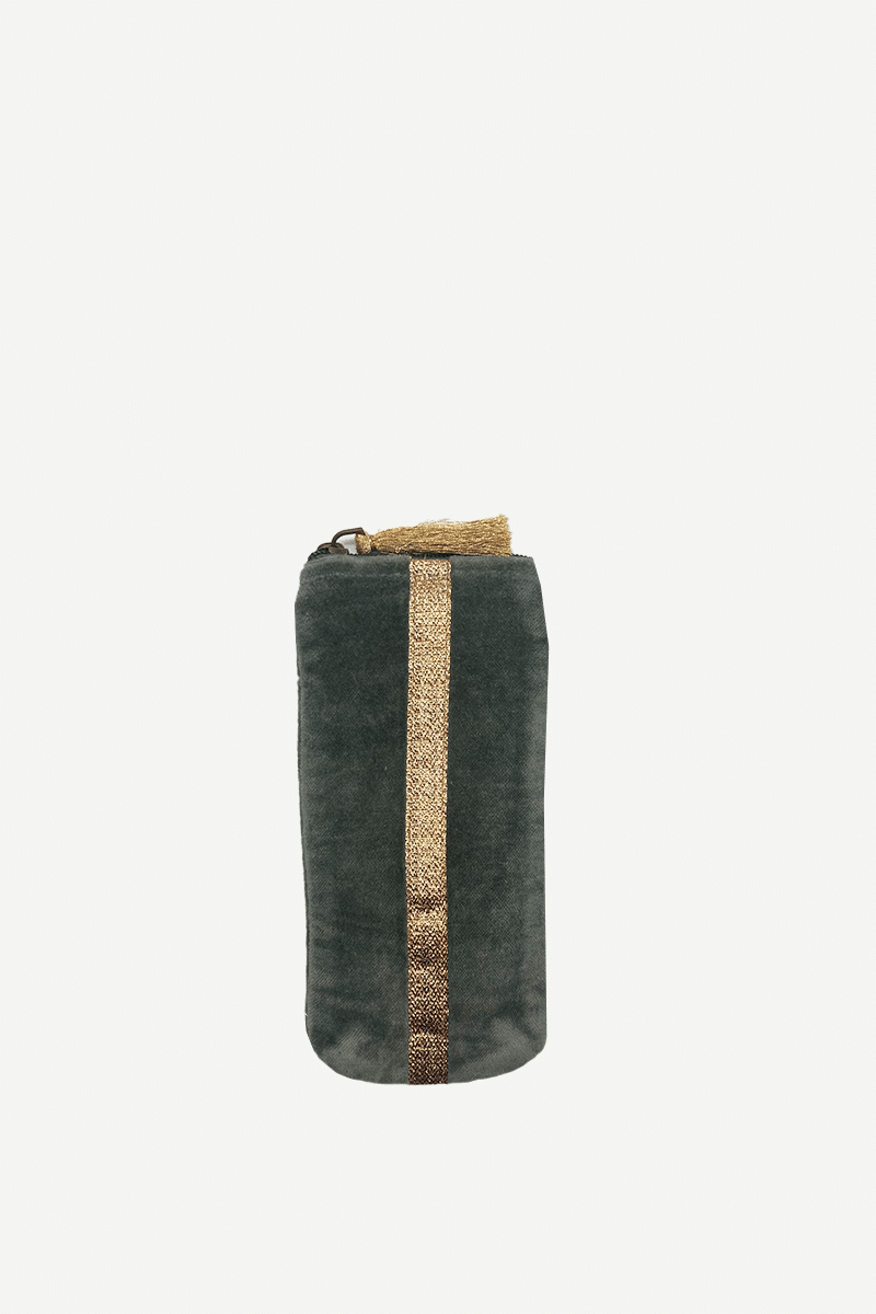 funda de gafas terciopelo gris