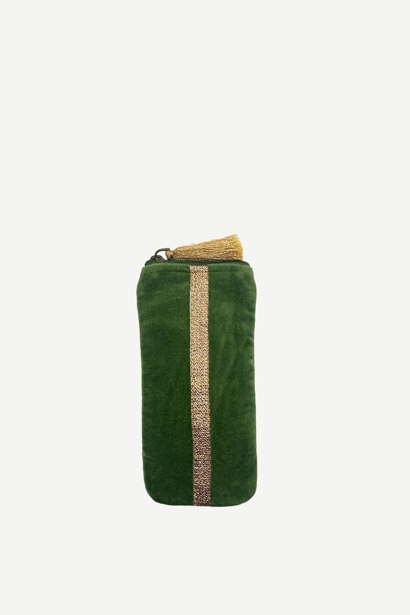 funda de gafas terciopelo verde 1