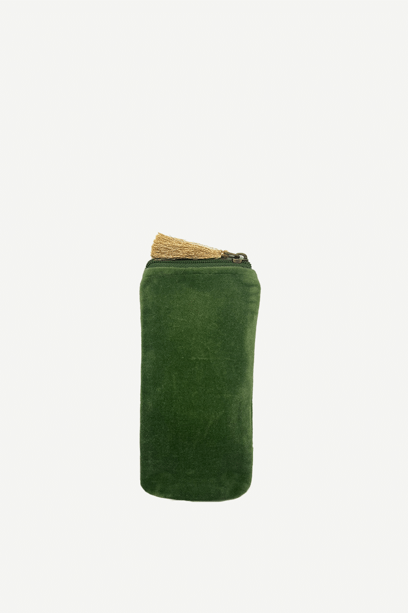 funda de gafas terciopelo verde 2