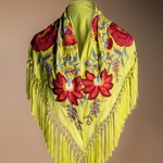 Manton Camila Lima Flor y Ribete Rojo M537-The Nook Store