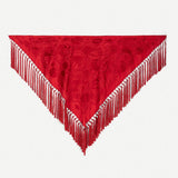 Camila Wine Shawl Red Flower M494