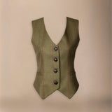 Chaleco Carola Verde Kaki Rayas Burdeos y Verdes CHA01