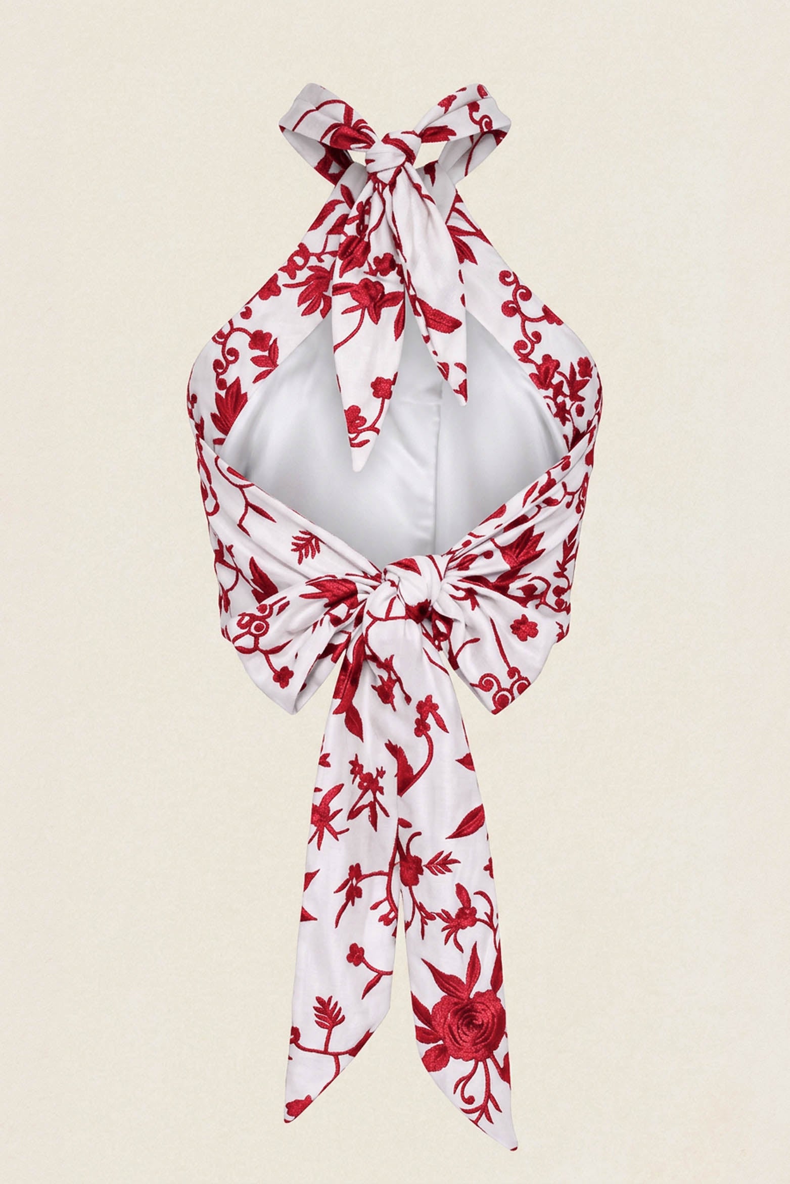 Top Vera Blanco Flores Rojas TOP02-The Nook Store