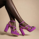 Zapato Tacón Merino Fucsia-The Nook Store